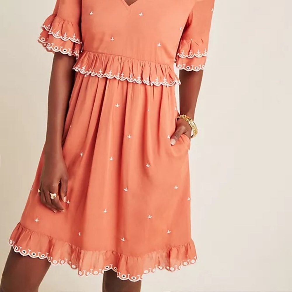 NWT Anthropologie Samia Ruffled Tunic Dress Sz 2 Z511-14 - Picture 4 of 4